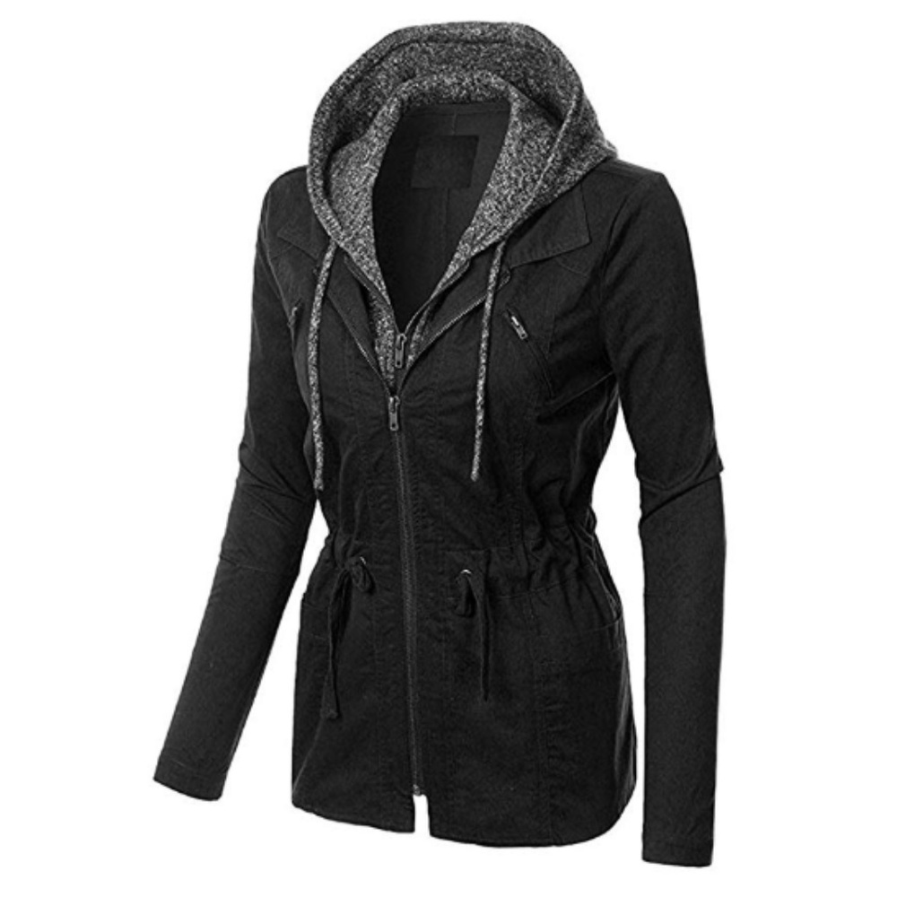 π₯Women's Zip Up Military Anorak Hooded Jacket - Picture 2 of 3